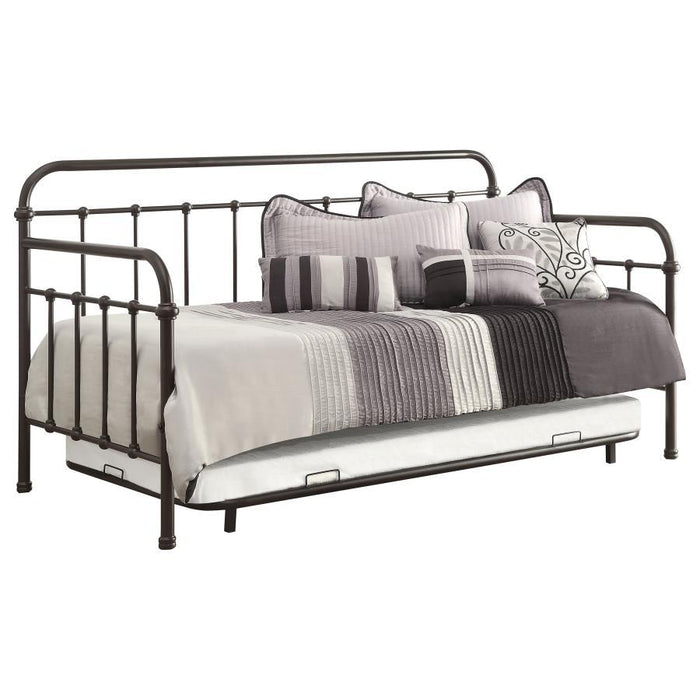 Livingston - Metal Twin Daybed With Trundle - Dark Bronze – Daybeds by CoasterEssence at Furniture Wholesale Plus , Nashville furniture store