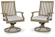 Rainier Ranch - Brown / Beige - Swivel Chair With Cushion (Set of 2) - Premium Chair Sets from Signature Design by Ashley® - Just $818! Shop now at Furniture Wholesale Plus  We are the best furniture store in Nashville, Hendersonville, Goodlettsville, Madison, Antioch, Mount Juliet, Lebanon, Gallatin, Springfield, Murfreesboro, Franklin, Brentwood