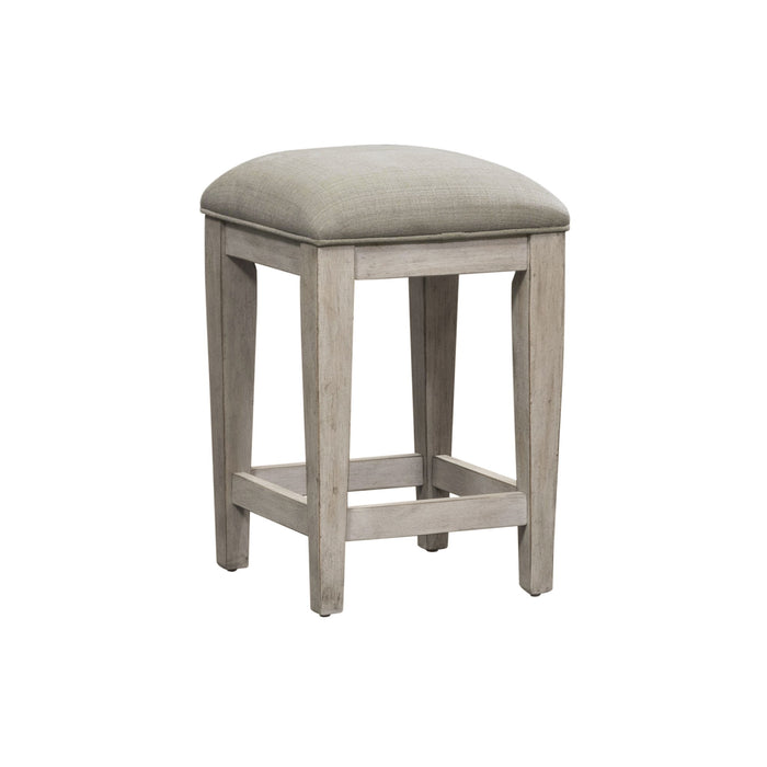 Heartland - Upholstered Console Stool - Antique White / Tobacco Tops – Counter Height (24"-27") by Liberty Furniture at Furniture Wholesale Plus , Nashville furniture store