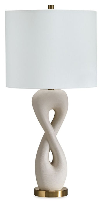 Judrich - Poly Table Lamp - White / Gold Finish – Table Lamps by Signature Design by Ashley® at Furniture Wholesale Plus , Nashville furniture store