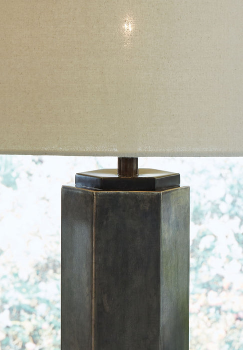 Dirkton - Metal Table Lamp  - Antique Pewter Finish – Table Lamps by Signature Design by Ashley® at Furniture Wholesale Plus , Nashville furniture store