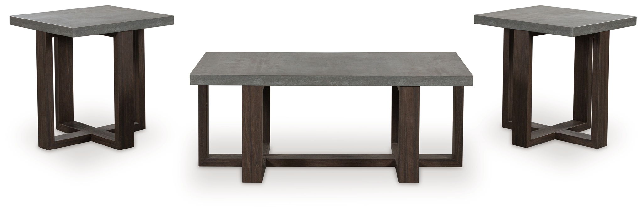 Dynnford - Occasional Table Set (Set of 3) - Gray / Brown – Table Sets by Signature Design by Ashley® at Furniture Wholesale Plus , Nashville furniture store