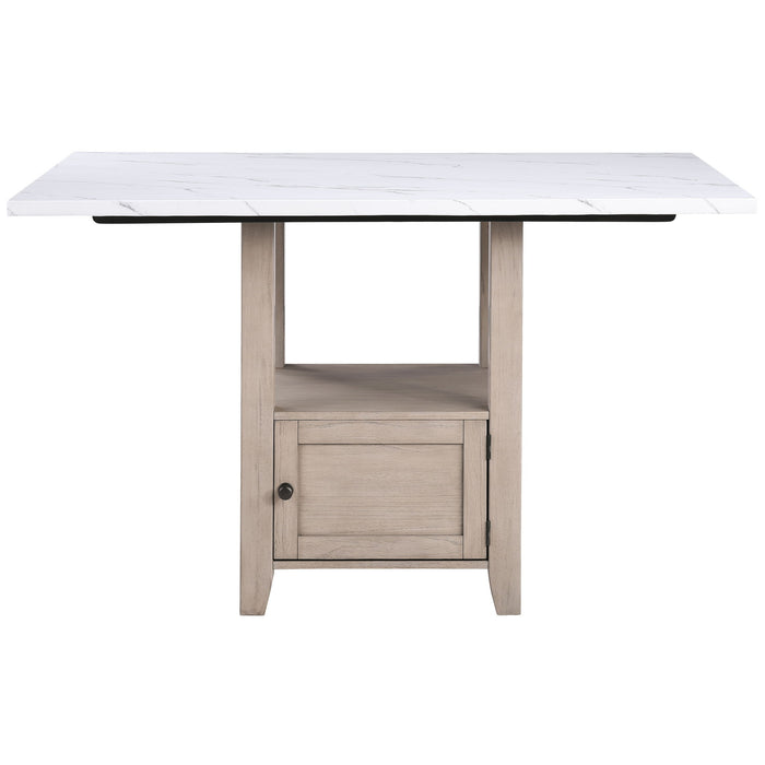 Taylor - Faux Marble Top Counter Table - White / Light Brown – Counter Tables by Steve Silver Furniture at Furniture Wholesale Plus , Nashville furniture store