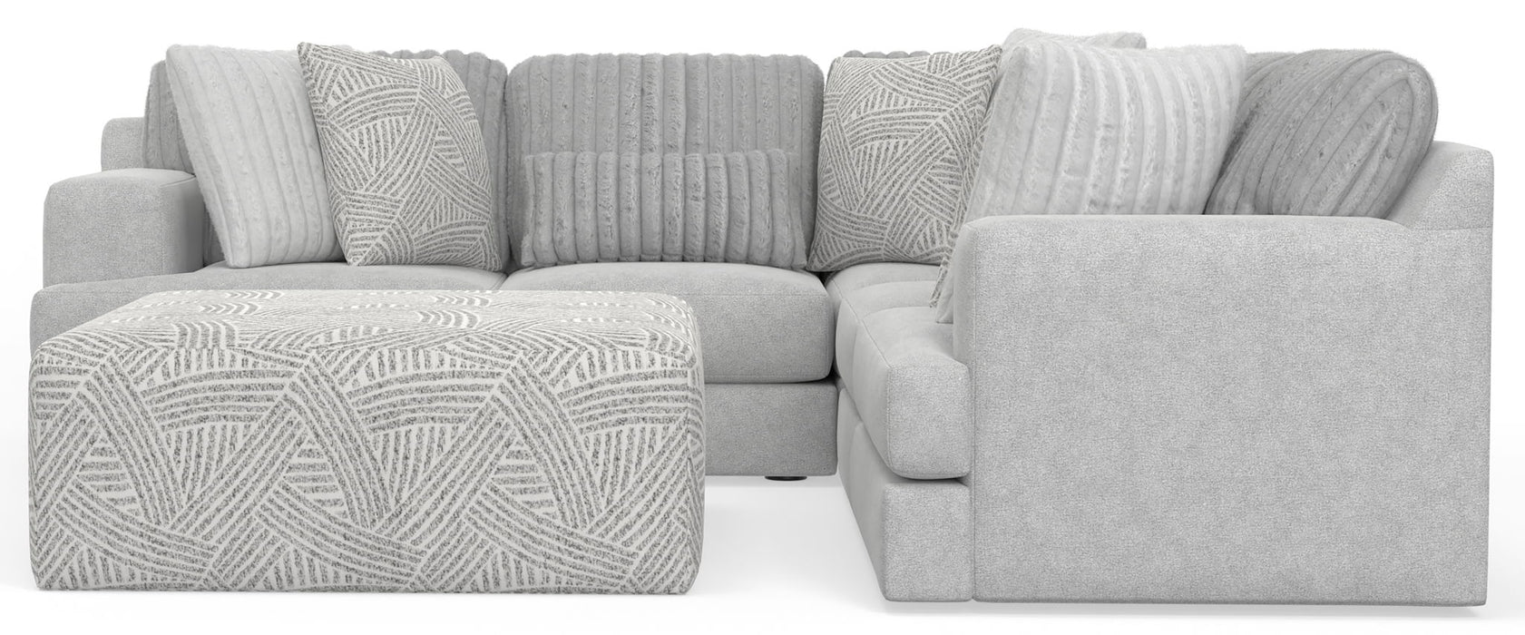 Logan - Upholstered Sectional With Comfort Coil Seating - 46" Cocktail Ottoman And Accent Pillows Included – 2 Piece Living Room Sets by Jackson at Furniture Wholesale Plus , Nashville furniture store