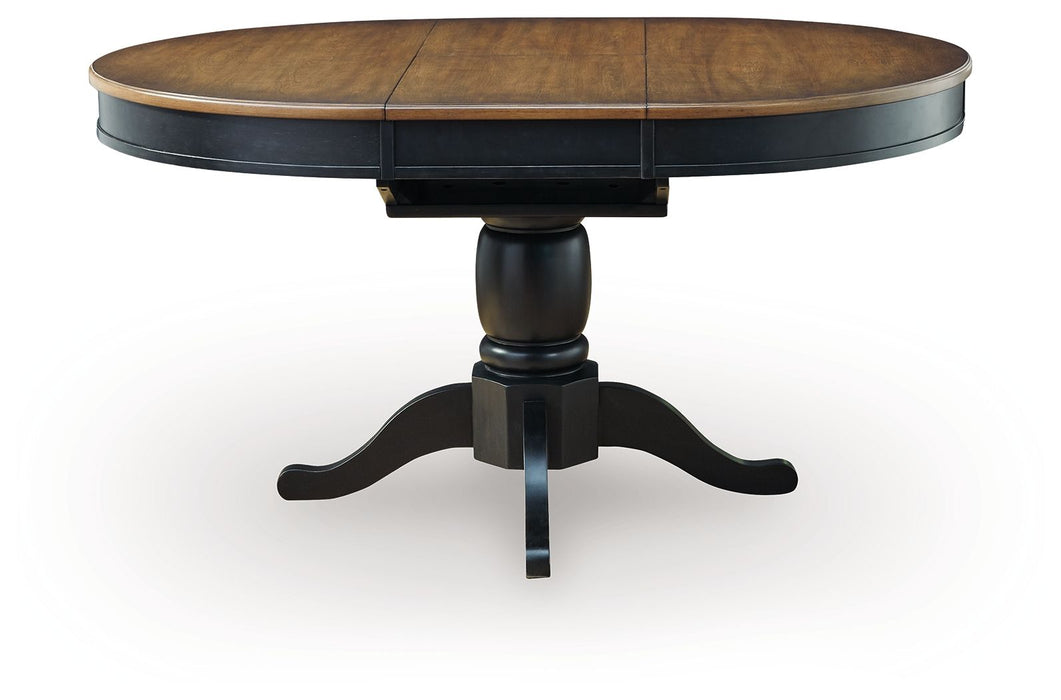 Clorazi - Oval Dining Room Butterfly Extension Table - Black / Brown – Dining Tables with Extensions by Signature Design by Ashley® at Furniture Wholesale Plus , Nashville furniture store