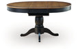 Clorazi - Oval Dining Room Butterfly Extension Table - Black / Brown – Dining Tables with Extensions by Signature Design by Ashley® at Furniture Wholesale Plus , Nashville furniture store