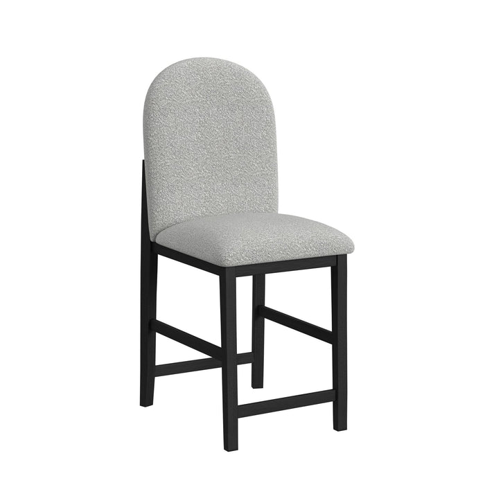 Portland - Round Back Barstool With Fabric (Set of 2) - Gray / Black – Stool Sets by Elements International at Furniture Wholesale Plus , Nashville furniture store
