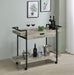 Ventura 2-tier Bar Cart with Storage Drawer Grey Driftwood - Premium Bar Cart from Coaster Z2 Standard - Just $238! Shop now at Furniture Wholesale Plus  We are the best furniture store in Nashville, Hendersonville, Goodlettsville, Madison, Antioch, Mount Juliet, Lebanon, Gallatin, Springfield, Murfreesboro, Franklin, Brentwood