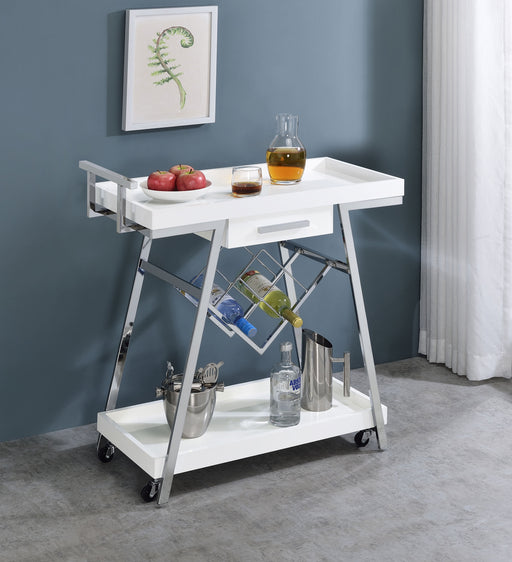 Kinney 2-tier Bar Cart with Storage Drawer - Premium Bar Cart from Coaster Z2 Standard - Just $250! Shop now at Furniture Wholesale Plus  We are the best furniture store in Nashville, Hendersonville, Goodlettsville, Madison, Antioch, Mount Juliet, Lebanon, Gallatin, Springfield, Murfreesboro, Franklin, Brentwood