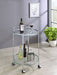 Chrissy 2-tier Round Glass Bar Cart - Premium Bar Cart from Coaster Z2 Standard - Just $138! Shop now at Furniture Wholesale Plus  We are the best furniture store in Nashville, Hendersonville, Goodlettsville, Madison, Antioch, Mount Juliet, Lebanon, Gallatin, Springfield, Murfreesboro, Franklin, Brentwood