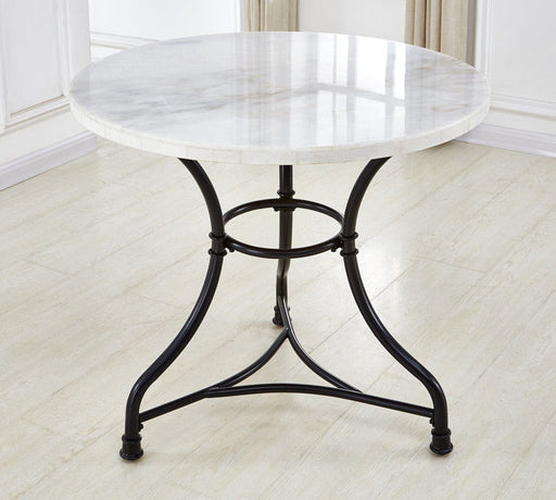 Claire - White Marble Top Round - White - Premium Dining Tables from Steve Silver Furniture - Just $389! Shop now at Furniture Wholesale Plus  We are the best furniture store in Nashville, Hendersonville, Goodlettsville, Madison, Antioch, Mount Juliet, Lebanon, Gallatin, Springfield, Murfreesboro, Franklin, Brentwood