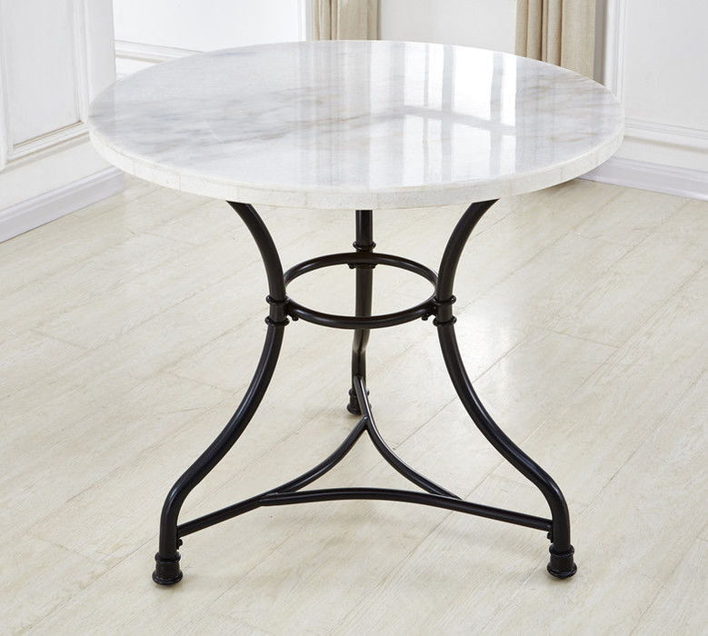 Claire - White Marble Top Round - White – Dining Tables by Steve Silver Furniture at Furniture Wholesale Plus , Nashville furniture store