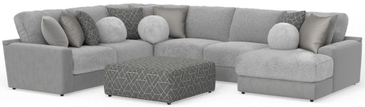 Canyon - 4 Piece Sectional With Cuddler Seat Cushions, Included Accent Pillows And Cocktail Ottoman (Right Side Facing Chaise) - Platinum – 2 Piece Living Room Sets by Jackson at Furniture Wholesale Plus , Nashville furniture store