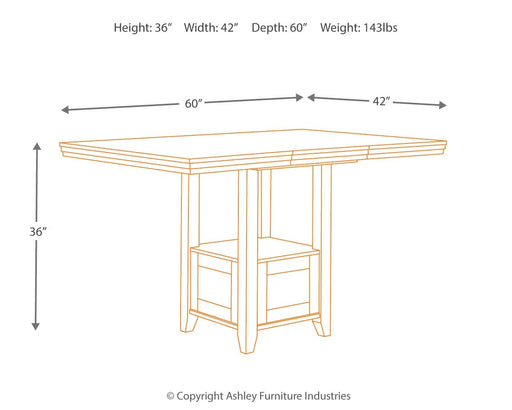Ralene - Medium Brown - Rectangular Dining Room Counter Extension Table - Premium Counter Tables from Signature Design by Ashley® - Just $428! Shop now at Furniture Wholesale Plus  We are the best furniture store in Nashville, Hendersonville, Goodlettsville, Madison, Antioch, Mount Juliet, Lebanon, Gallatin, Springfield, Murfreesboro, Franklin, Brentwood