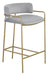 Comstock Upholstered Low Back Stool Grey and Gold - Premium Barstool from Coaster Z2 Standard - Just $158! Shop now at Furniture Wholesale Plus  We are the best furniture store in Nashville, Hendersonville, Goodlettsville, Madison, Antioch, Mount Juliet, Lebanon, Gallatin, Springfield, Murfreesboro, Franklin, Brentwood