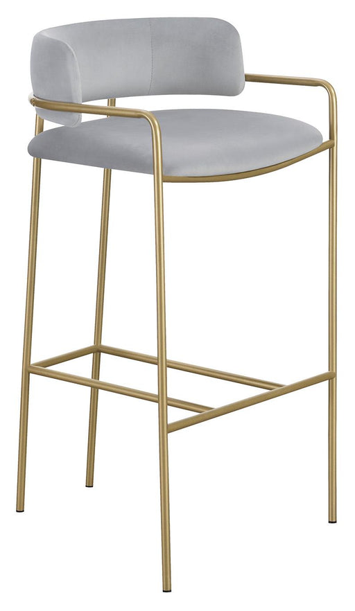 Comstock Upholstered Low Back Stool Grey and Gold - Premium Barstool from Coaster Z2 Standard - Just $170! Shop now at Furniture Wholesale Plus  We are the best furniture store in Nashville, Hendersonville, Goodlettsville, Madison, Antioch, Mount Juliet, Lebanon, Gallatin, Springfield, Murfreesboro, Franklin, Brentwood