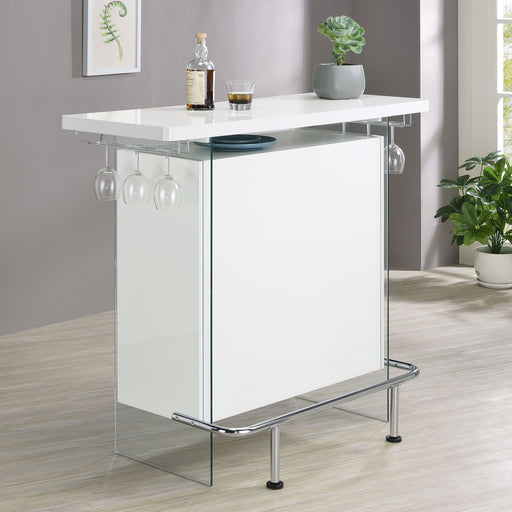 Acosta Rectangular Bar Unit with Footrest and Glass Side Panels - Premium Bar from Coaster Z2 Standard - Just $350! Shop now at Furniture Wholesale Plus  We are the best furniture store in Nashville, Hendersonville, Goodlettsville, Madison, Antioch, Mount Juliet, Lebanon, Gallatin, Springfield, Murfreesboro, Franklin, Brentwood