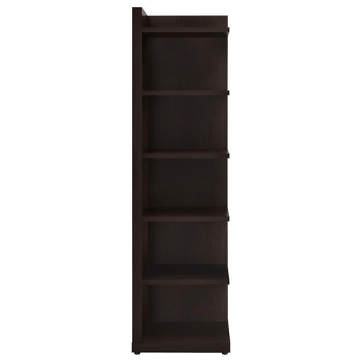 Alder - 6-Shelf Corner Bookcase - Cappuccino - Premium Standard Bookcases from CoasterEveryday - Just $209! Shop now at Furniture Wholesale Plus  We are the best furniture store in Nashville, Hendersonville, Goodlettsville, Madison, Antioch, Mount Juliet, Lebanon, Gallatin, Springfield, Murfreesboro, Franklin, Brentwood