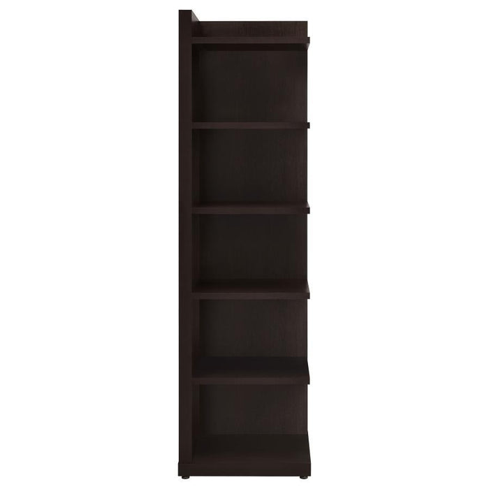 Alder - 6-Shelf Corner Bookcase - Cappuccino - Premium Standard Bookcases from CoasterEveryday - Just $209! Shop now at Furniture Wholesale Plus  We are the best furniture store in Nashville, Hendersonville, Goodlettsville, Madison, Antioch, Mount Juliet, Lebanon, Gallatin, Springfield, Murfreesboro, Franklin, Brentwood
