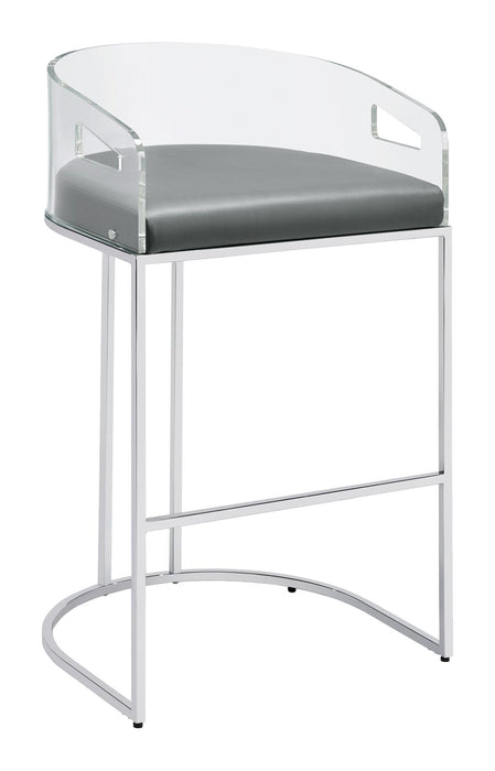 Thermosolis Acrylic Back Bar Stools Grey and Chrome (Set of 2) - Premium Barstool from Coaster Z2 Standard - Just $266! Shop now at Furniture Wholesale Plus  We are the best furniture store in Nashville, Hendersonville, Goodlettsville, Madison, Antioch, Mount Juliet, Lebanon, Gallatin, Springfield, Murfreesboro, Franklin, Brentwood