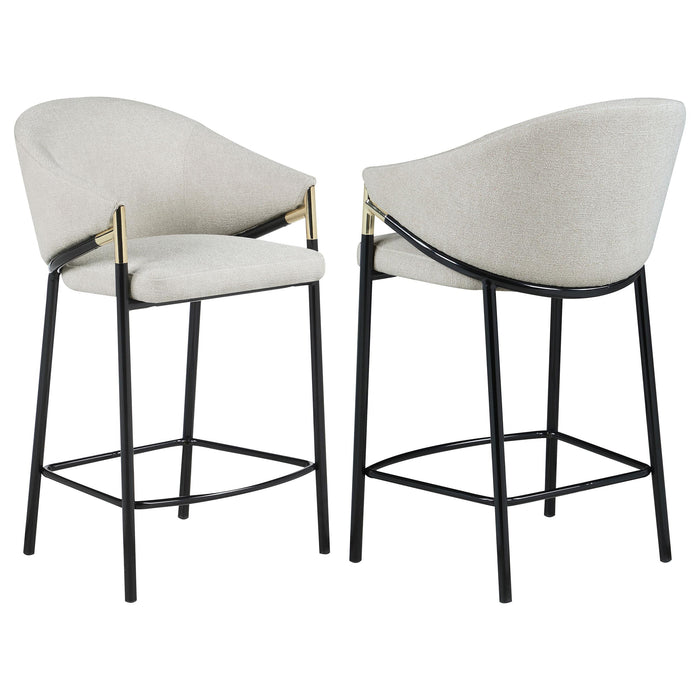 Chadwick Sloped Arm Counter Height Stools Beige and Glossy Black (Set of 2) - Premium Barstool from Coaster Z2 Standard - Just $248! Shop now at Furniture Wholesale Plus  We are the best furniture store in Nashville, Hendersonville, Goodlettsville, Madison, Antioch, Mount Juliet, Lebanon, Gallatin, Springfield, Murfreesboro, Franklin, Brentwood