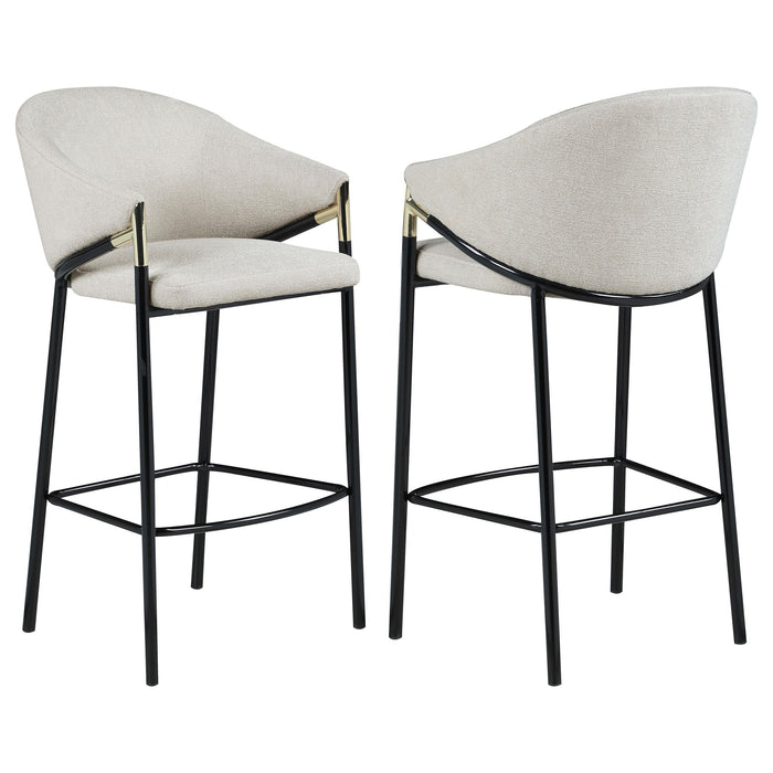 Chadwick Sloped Arm Bar Stools Beige and Glossy Black (Set of 2) - Premium Barstool from Coaster Z2 Standard - Just $258! Shop now at Furniture Wholesale Plus  We are the best furniture store in Nashville, Hendersonville, Goodlettsville, Madison, Antioch, Mount Juliet, Lebanon, Gallatin, Springfield, Murfreesboro, Franklin, Brentwood