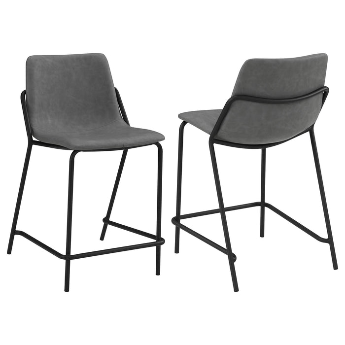 Earnest Solid Back Upholstered Counter Height Stools Grey and Black (Set of 2) - Premium Barstool from Coaster Z2 Standard - Just $140! Shop now at Furniture Wholesale Plus  We are the best furniture store in Nashville, Hendersonville, Goodlettsville, Madison, Antioch, Mount Juliet, Lebanon, Gallatin, Springfield, Murfreesboro, Franklin, Brentwood