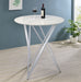 Bexter Faux Marble Round Top Bar Table White and Chrome - Premium Counter Height Table from Coaster Z2 Standard - Just $270! Shop now at Furniture Wholesale Plus  We are the best furniture store in Nashville, Hendersonville, Goodlettsville, Madison, Antioch, Mount Juliet, Lebanon, Gallatin, Springfield, Murfreesboro, Franklin, Brentwood