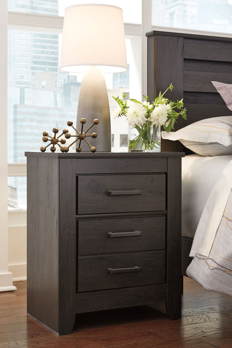 Brinxton - Two Drawer Night Stand - Charcoal – Accent Nightstands by Signature Design by Ashley® at Furniture Wholesale Plus , Nashville furniture store