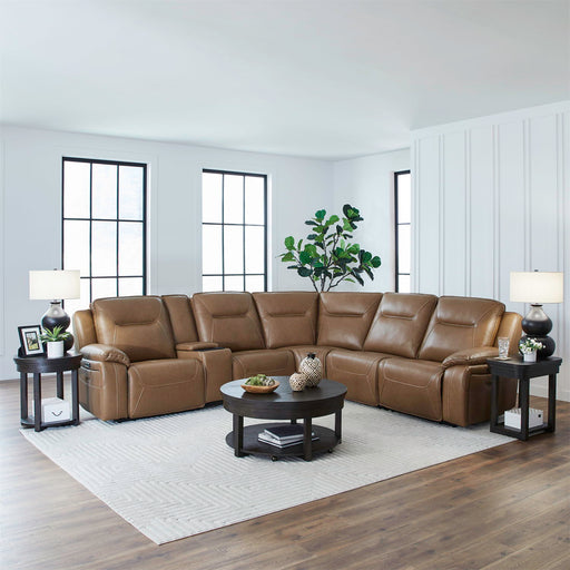 Callihan - 6 Piece Sectional - York Butternut – Reclining Sectionals by Liberty Furniture at Furniture Wholesale Plus , Nashville furniture store