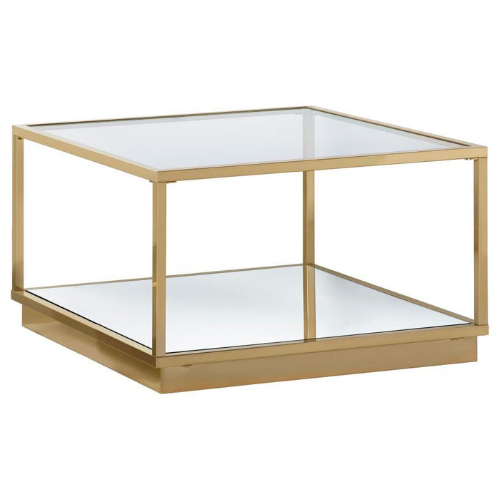 Renee - 2 Piece Square Coffee Table Set - Rose Brass – Table Sets by CoasterElevations at Furniture Wholesale Plus , Nashville furniture store