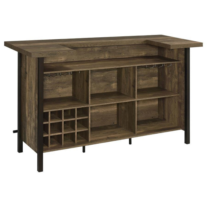 Bellemore - Freestanding Home Bar Wine Cabinet - Rustic Oak - Premium Wine Cabinets from CoasterEssence - Just $539! Shop now at Furniture Wholesale Plus  We are the best furniture store in Nashville, Hendersonville, Goodlettsville, Madison, Antioch, Mount Juliet, Lebanon, Gallatin, Springfield, Murfreesboro, Franklin, Brentwood