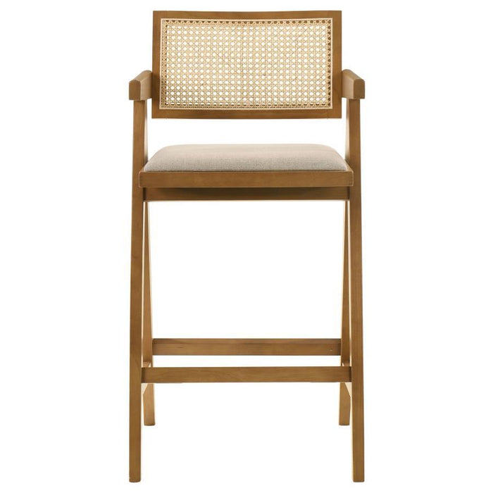 Kane - Woven Rattan Wood Bar Chair (Set of 2) - Light Walnut – Stool Sets by Coaster Fine Furniture at Furniture Wholesale Plus , Nashville furniture store