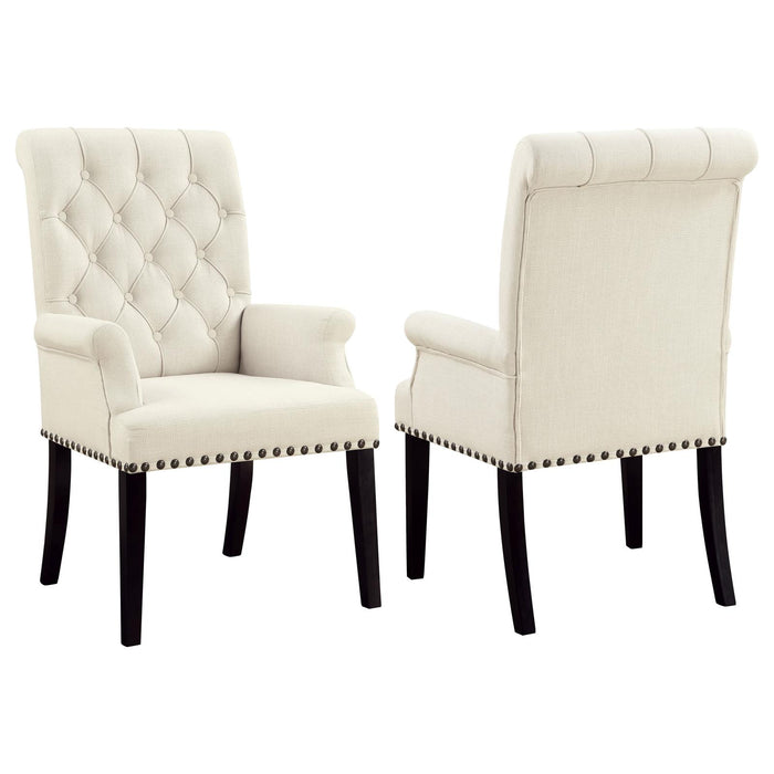 Alana Tufted Back Upholstered Arm Chair Beige - Premium Dining Chair from Coaster Z2 Standard - Just $206! Shop now at Furniture Wholesale Plus  We are the best furniture store in Nashville, Hendersonville, Goodlettsville, Madison, Antioch, Mount Juliet, Lebanon, Gallatin, Springfield, Murfreesboro, Franklin, Brentwood