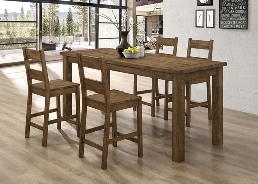 Coleman 5-piece Counter Height Dining Set Rustic Golden Brown - Premium Dining Room Set from Coaster Z2 Standard - Just $1050! Shop now at Furniture Wholesale Plus  We are the best furniture store in Nashville, Hendersonville, Goodlettsville, Madison, Antioch, Mount Juliet, Lebanon, Gallatin, Springfield, Murfreesboro, Franklin, Brentwood