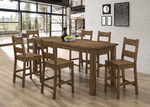 Coleman 7-piece Counter Height Dining Set Rustic Golden Brown - Premium Dining Room Set from Coaster Z2 Standard - Just $1318! Shop now at Furniture Wholesale Plus  We are the best furniture store in Nashville, Hendersonville, Goodlettsville, Madison, Antioch, Mount Juliet, Lebanon, Gallatin, Springfield, Murfreesboro, Franklin, Brentwood