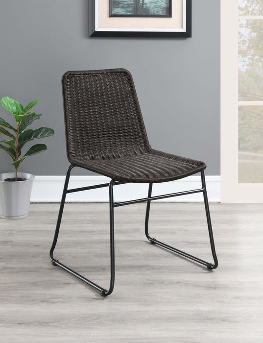 Dacy Upholstered Dining Chairs (Set of 2) Brown and Sandy Black - Premium Dining Chair from Coaster Z2 Standard - Just $152! Shop now at Furniture Wholesale Plus  We are the best furniture store in Nashville, Hendersonville, Goodlettsville, Madison, Antioch, Mount Juliet, Lebanon, Gallatin, Springfield, Murfreesboro, Franklin, Brentwood