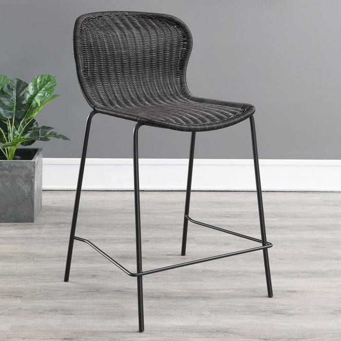 Mckinley Upholstered Counter Height Stools with Footrest (Set of 2) Brown and Sandy Black - Premium Barstool from Coaster Z2 Standard - Just $198! Shop now at Furniture Wholesale Plus  We are the best furniture store in Nashville, Hendersonville, Goodlettsville, Madison, Antioch, Mount Juliet, Lebanon, Gallatin, Springfield, Murfreesboro, Franklin, Brentwood