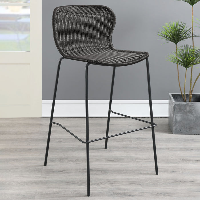 Mckinley Upholstered Bar Stools with Footrest (Set of 2) Brown and Sandy Black - Premium Barstool from Coaster Z2 Standard - Just $218! Shop now at Furniture Wholesale Plus  We are the best furniture store in Nashville, Hendersonville, Goodlettsville, Madison, Antioch, Mount Juliet, Lebanon, Gallatin, Springfield, Murfreesboro, Franklin, Brentwood