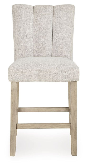 Larawyn - Upholstered Barstool (Set of 2) - Bisque – Stool Sets by Signature Design by Ashley® at Furniture Wholesale Plus , Nashville furniture store