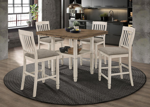 Sarasota 5-piece Counter Height Dining Set with Drop Leaf Nutmeg and Rustic Cream - Premium Dining Room Set from Coaster Z2 Standard - Just $1050! Shop now at Furniture Wholesale Plus  We are the best furniture store in Nashville, Hendersonville, Goodlettsville, Madison, Antioch, Mount Juliet, Lebanon, Gallatin, Springfield, Murfreesboro, Franklin, Brentwood