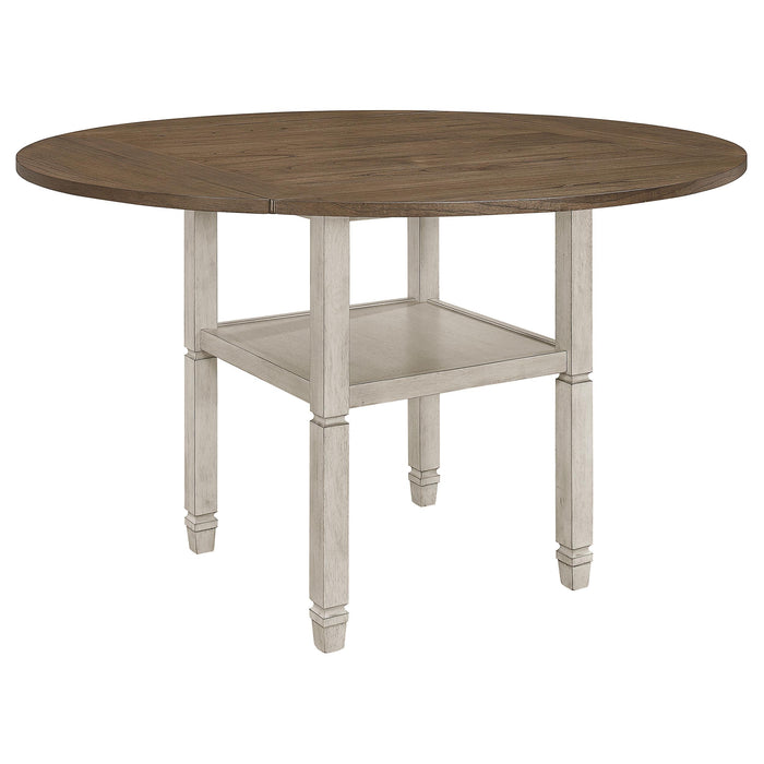 Sarasota Counter Height Table with Shelf Storage Nutmeg and Rustic Cream - Premium Counter Height Table from Coaster Z2 Standard - Just $538! Shop now at Furniture Wholesale Plus  We are the best furniture store in Nashville, Hendersonville, Goodlettsville, Madison, Antioch, Mount Juliet, Lebanon, Gallatin, Springfield, Murfreesboro, Franklin, Brentwood