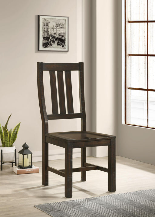 Calandra Slat Back Side Chairs Vintage Java (Set of 2) - Premium Dining Chair from Coaster Z2 Standard - Just $160! Shop now at Furniture Wholesale Plus  We are the best furniture store in Nashville, Hendersonville, Goodlettsville, Madison, Antioch, Mount Juliet, Lebanon, Gallatin, Springfield, Murfreesboro, Franklin, Brentwood