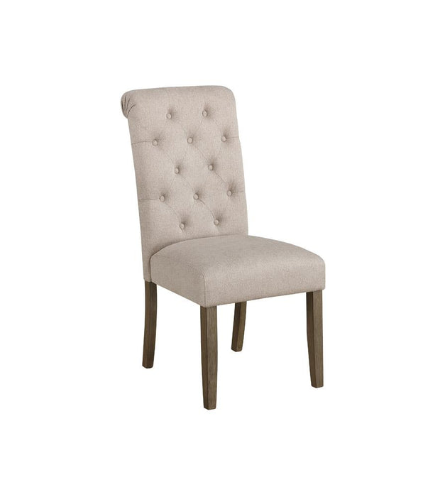 Balboa Tufted Back Side Chairs Rustic Brown and Beige (Set of 2) - Premium Dining Chair from Coaster Z2 Standard - Just $120! Shop now at Furniture Wholesale Plus  We are the best furniture store in Nashville, Hendersonville, Goodlettsville, Madison, Antioch, Mount Juliet, Lebanon, Gallatin, Springfield, Murfreesboro, Franklin, Brentwood