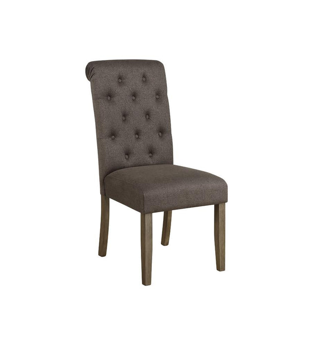 Balboa Tufted Back Side Chairs Rustic Brown and Grey (Set of 2) - Premium Dining Chair from Coaster Z2 Standard - Just $120! Shop now at Furniture Wholesale Plus  We are the best furniture store in Nashville, Hendersonville, Goodlettsville, Madison, Antioch, Mount Juliet, Lebanon, Gallatin, Springfield, Murfreesboro, Franklin, Brentwood