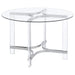 Keeling - Round Glass Top Acrylic Dining Table - Chrome – Dining Tables by Coaster Fine Furniture at Furniture Wholesale Plus , Nashville furniture store