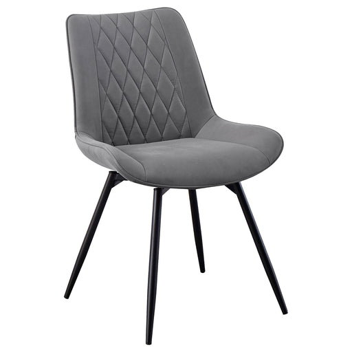 Diggs Upholstered Tufted Swivel Dining Chairs Grey and Gunmetal (Set of 2) - Premium Dining Chair from Coaster Z2 Standard - Just $124! Shop now at Furniture Wholesale Plus  We are the best furniture store in Nashville, Hendersonville, Goodlettsville, Madison, Antioch, Mount Juliet, Lebanon, Gallatin, Springfield, Murfreesboro, Franklin, Brentwood