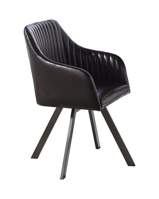 Arika Tufted Sloped Arm Swivel Dining Chair Black and Gunmetal - Premium Dining Chair from Coaster Z2 Standard - Just $194! Shop now at Furniture Wholesale Plus  We are the best furniture store in Nashville, Hendersonville, Goodlettsville, Madison, Antioch, Mount Juliet, Lebanon, Gallatin, Springfield, Murfreesboro, Franklin, Brentwood