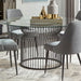 Granvia Round Glass Top Dining Table Clear and Gunmetal - Premium Dining Table from Coaster Z2 Standard - Just $490! Shop now at Furniture Wholesale Plus  We are the best furniture store in Nashville, Hendersonville, Goodlettsville, Madison, Antioch, Mount Juliet, Lebanon, Gallatin, Springfield, Murfreesboro, Franklin, Brentwood