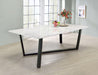 Mayer Rectangular Dining Table Faux White Marble and Gunmetal - Premium Dining Table from Coaster Z2 Standard - Just $466! Shop now at Furniture Wholesale Plus  We are the best furniture store in Nashville, Hendersonville, Goodlettsville, Madison, Antioch, Mount Juliet, Lebanon, Gallatin, Springfield, Murfreesboro, Franklin, Brentwood